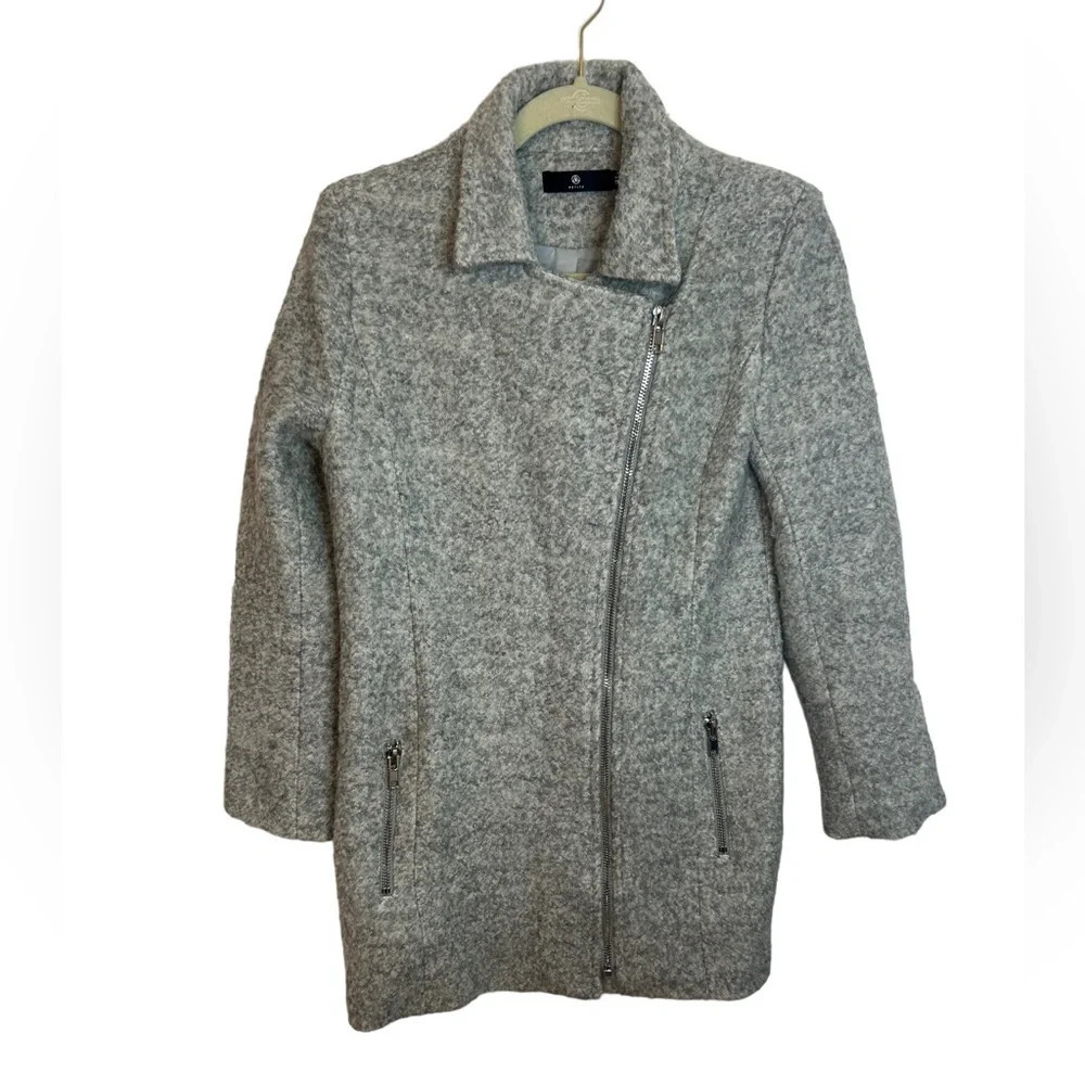 MISSGUIDED GRAY WOOL BLEND WINTER COAT